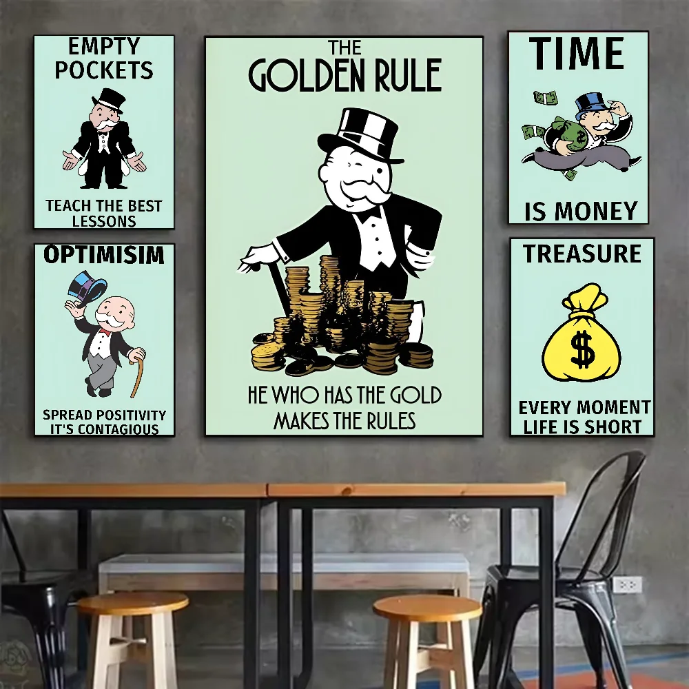 Monopoly Millionaire Money Poster HD art sticky wall waterproof home living room bedroom bar aesthetic decoration