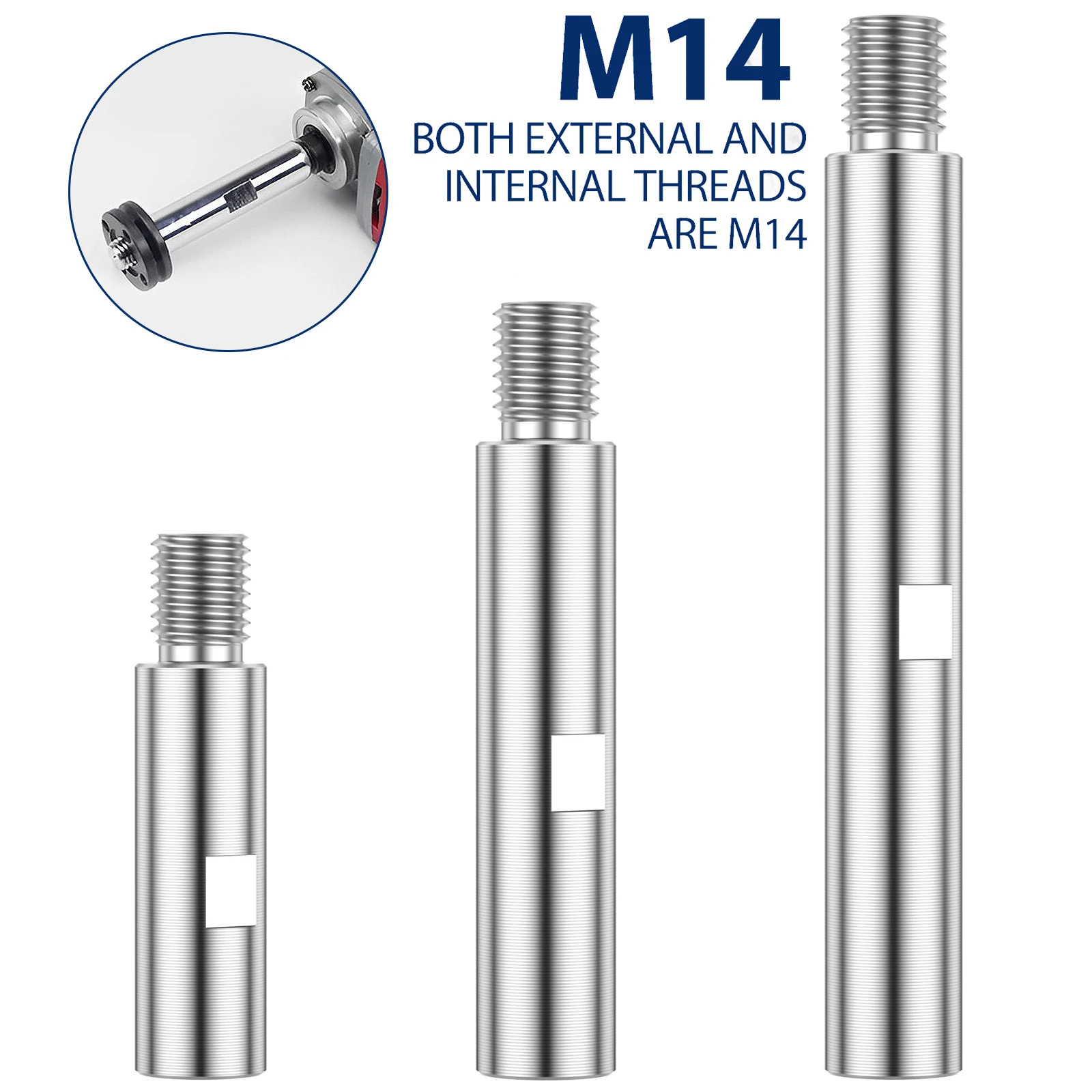 

Удлинитель для угловой шлифмашины с резьбой M14, 6/3 шт., 3/4/5,5 дюйма, удлинительный вал для угловой шлифмашины, адаптер для полировки автомобилей