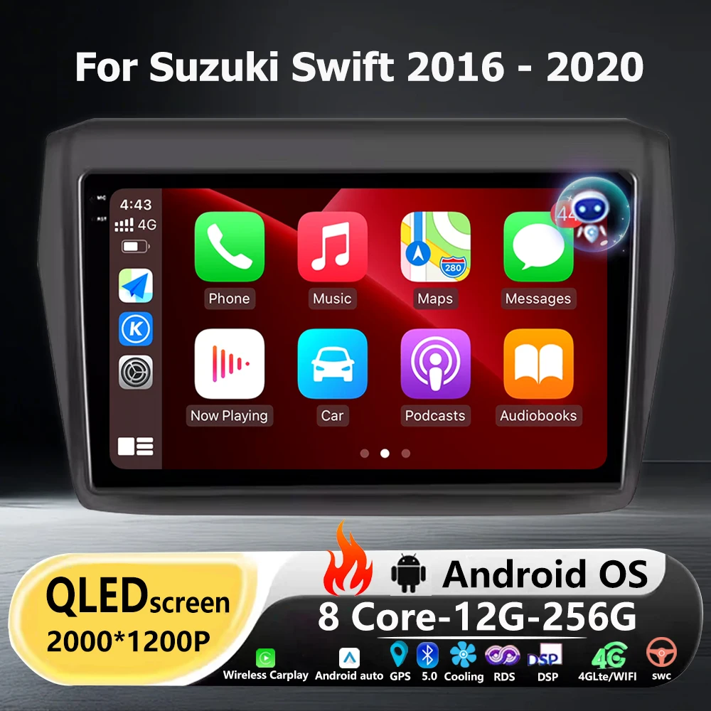 

Автомагнитола Android 16 с CarPlay для Suzuki Swift 2016-2020: Мультимедийный видеоплеер, GPS-навигация, 4G, Wi-Fi, Bluetooth