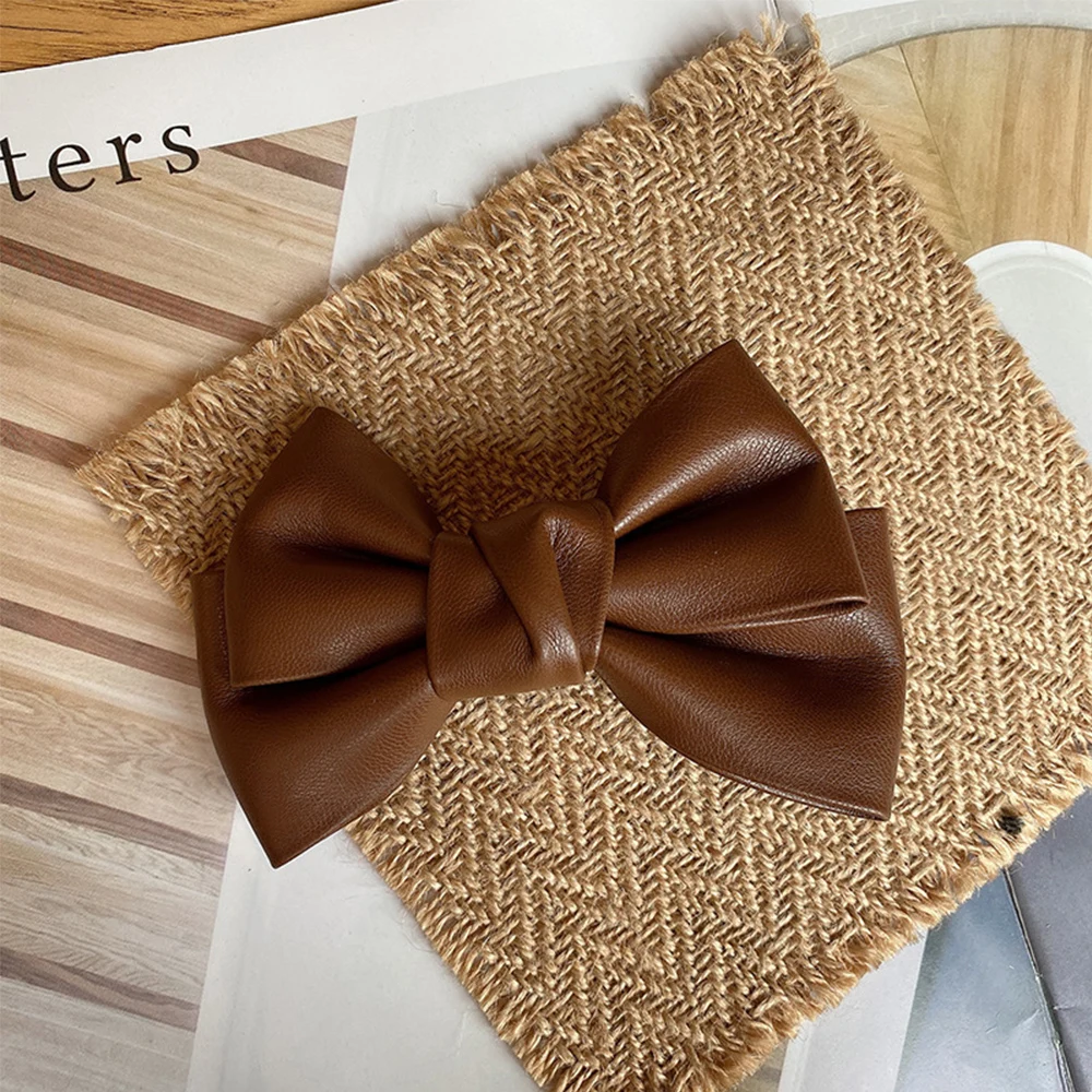 

Hair Ornament Fashion Solid Color PU Leather Girls Duckbill Clips Spring Clips Bow Hairpin Headwear Hair Clips