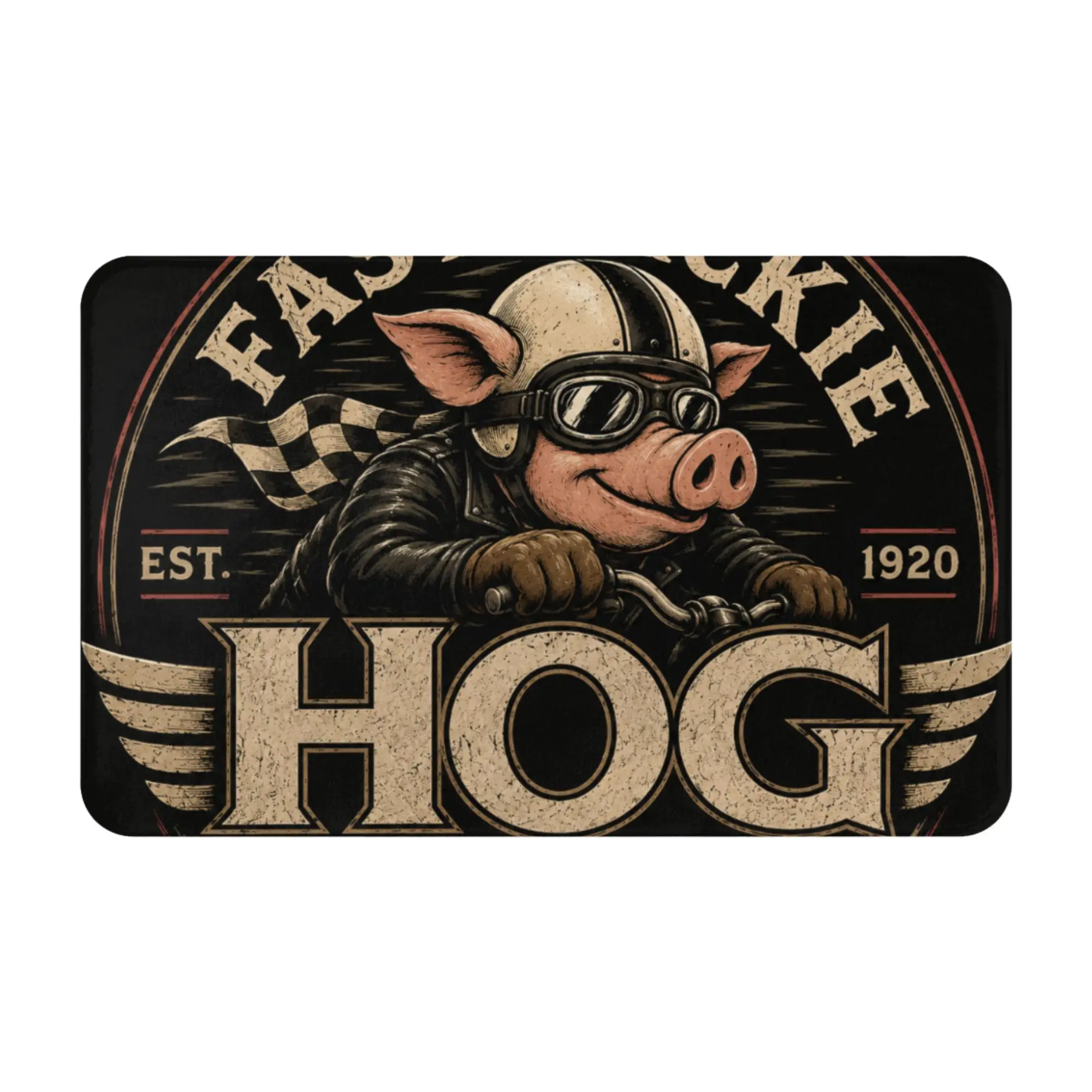 Fast Jackie Hog Vintage Badge Logo Anti-Slip Doormat Bedroom Mat  Floor Indoor Home Decorative