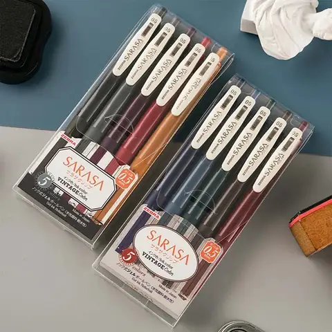 5/10pcs Set Zebra SARASA JJ15 Retro Gel Pens 0.5mm Vintage Colors Roller Ball Drawing Writing Pen for School Office Stationery