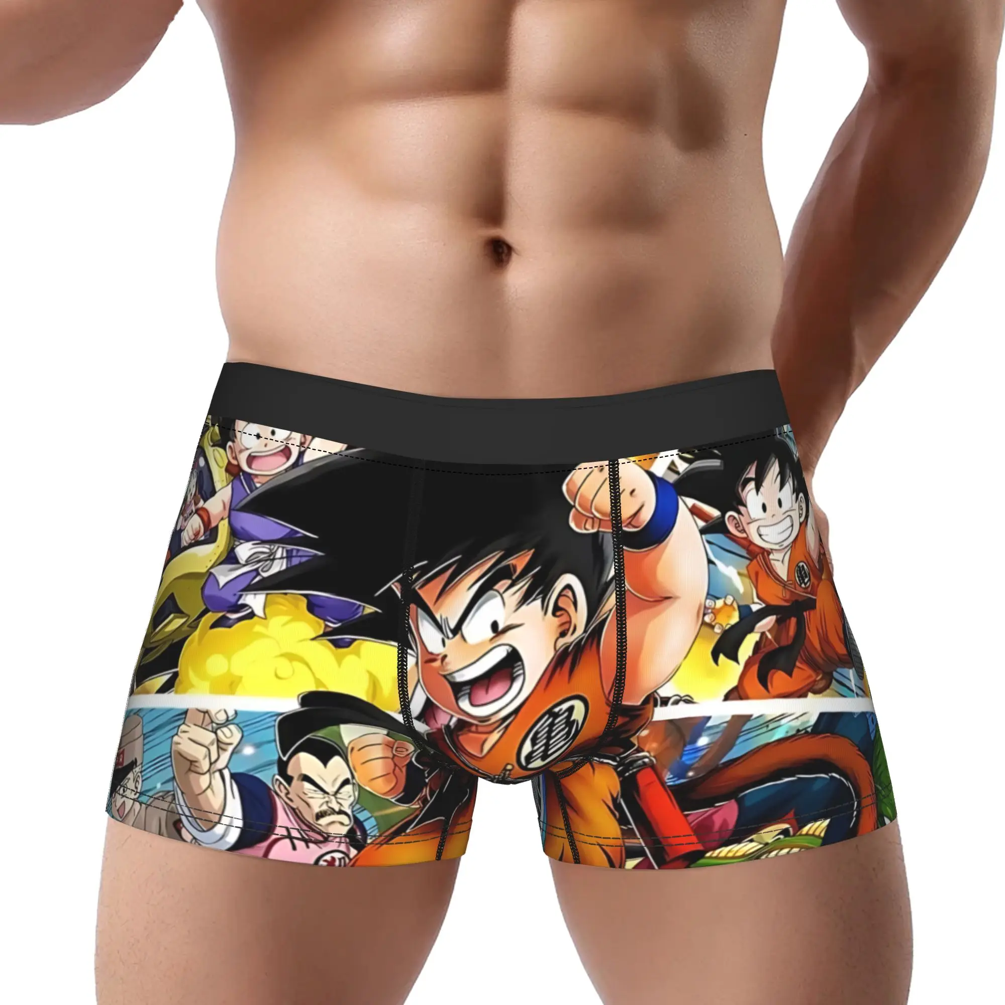 

боксерские трусы Dragon Ball Z Goku, дышащие трусики, мужское нижнее белье, удобные шорты, трусы-боксеры
