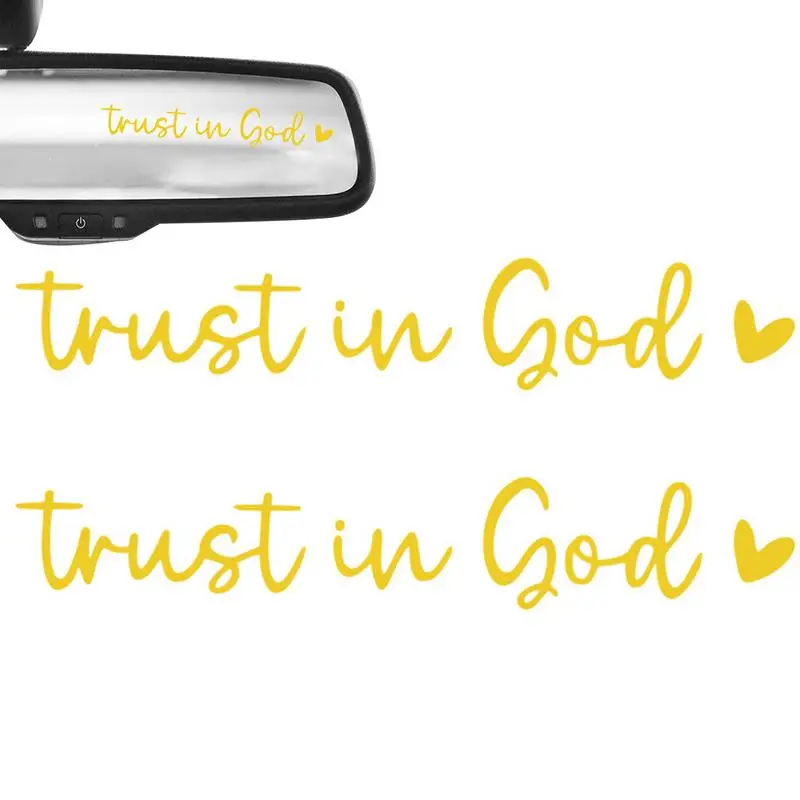 Rearview Glass Sticker Trust In God Car Stickers 2 Pieces Car Decals Car Decals Rear View Glass Accessories For Family Friends