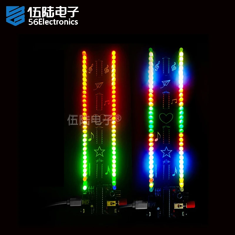 32-сегментный комплект музыкального спектра, ритм-светильник, уровень управления звуком, светодиодная электронная схема для практики пайки своими руками