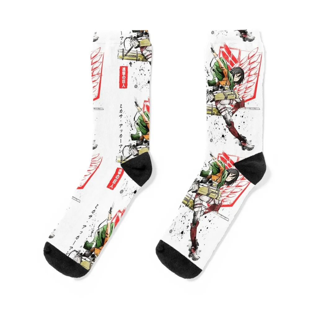 

Soldier Mikasa T-Shirt Socks tennis Non-slip Socks For Women Men's