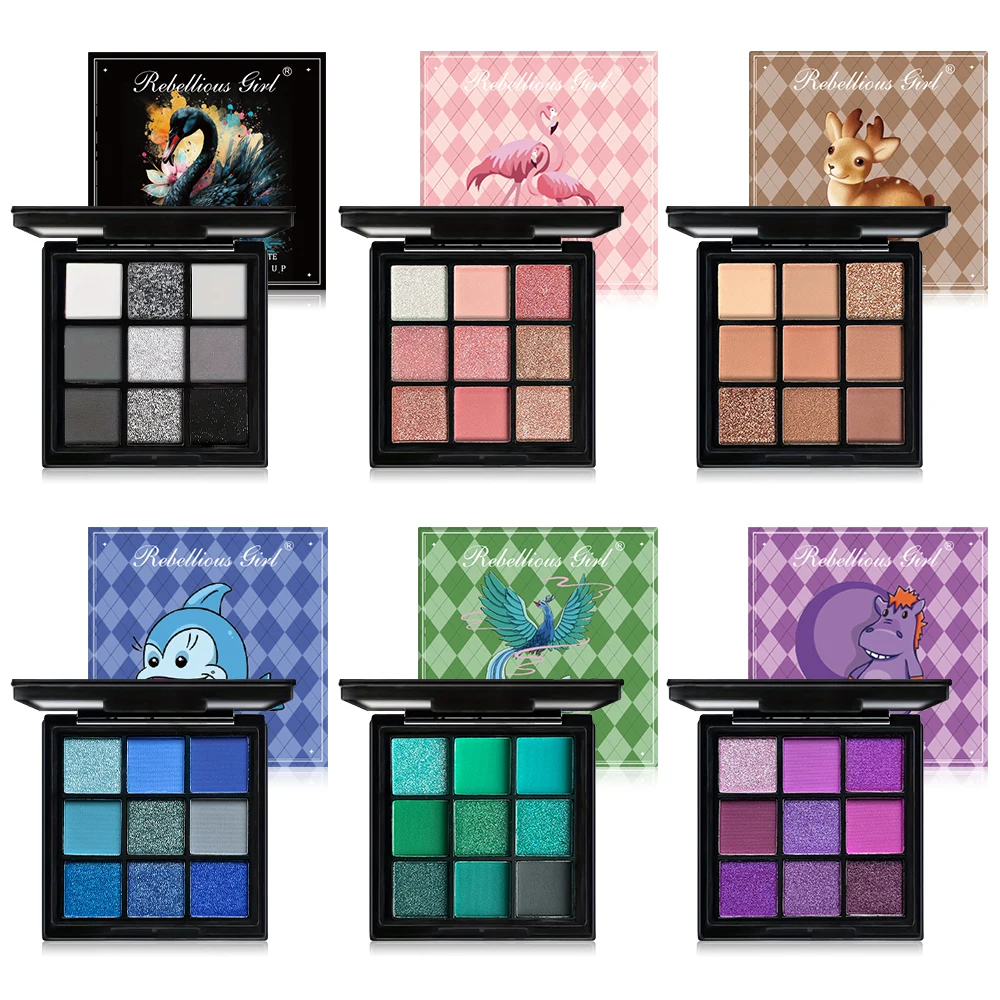 9 Colour Eyeshadow Palette Natural Matte Glitter Finish Eyeshadow Palette Set Waterproof Smoky Professional Beauty Eye Makeup