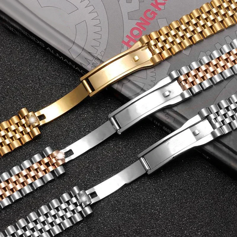 إكسسوارات الساعة حزام فولاذي 20 ملم 21 ملم رياضي لساعة رولكس DATEJUST DAY-DATE OYSTERPERTUAL DATE أربطة ساعات للرجال والنساء