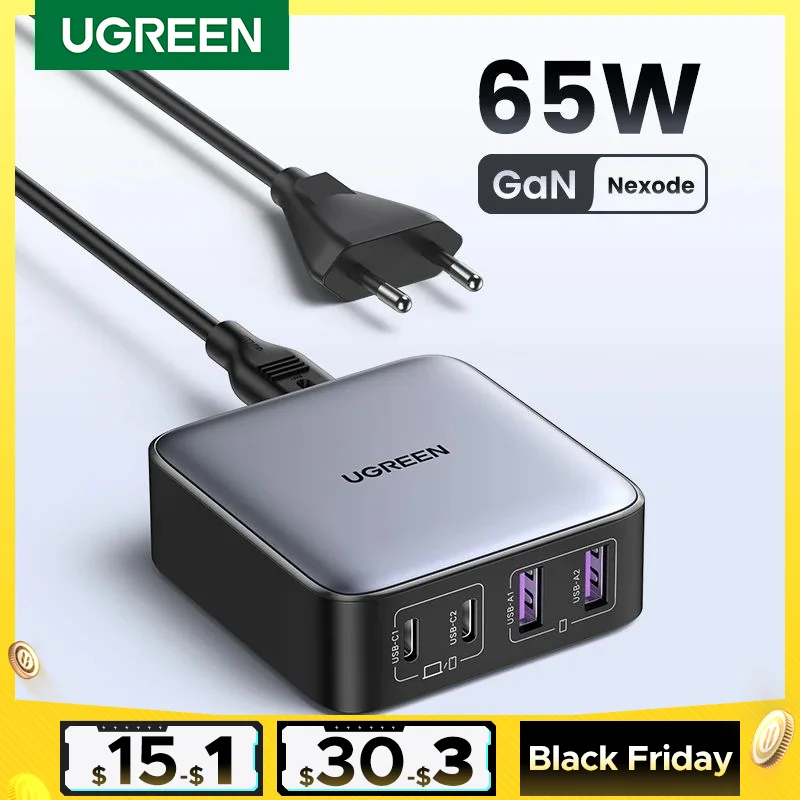 UGREEN 100W 65W GaN Charger Desktop Laptop Fast Charger 4 in 1 Adapter For iPhone 16 15 14 Pro Max Phone Charger Xiaomi Samsung