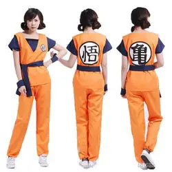 Trajes de Halloween para adultos y niños, Son Goku Gui, Cosplay de Anime, disfraces de vacaciones, peluca de cola Wrister, vestido de oro azul para niños