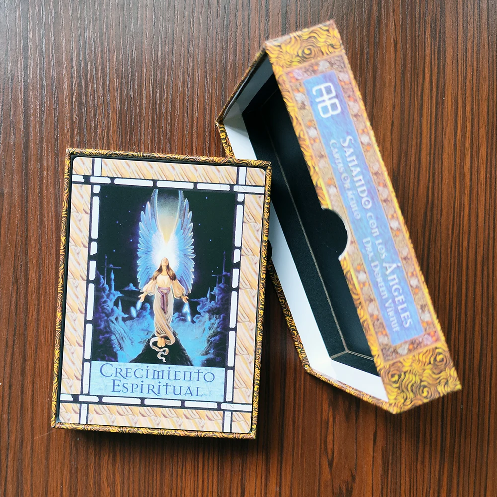 

Cartas Oráculo Sanando con los Ángeles– Baraja de 44 Cartas con Palabras Clave, Tamaño 12 x 8.7 cm,Edición en Español, Guía PDF