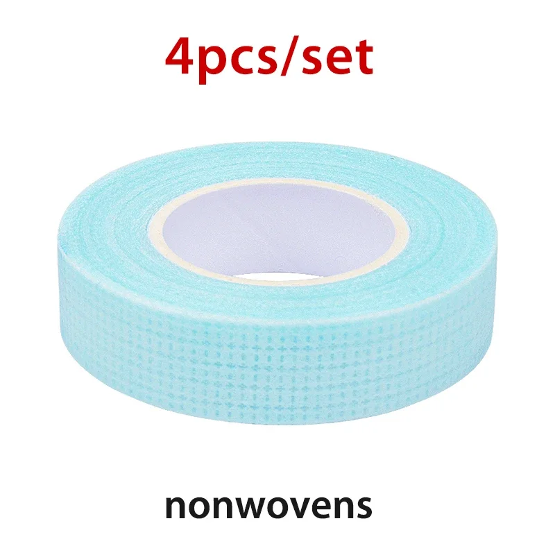 4 rollos de cintas antialérgicas para ojos de PE, cinta de extensión de pestañas para pestañas, tela microporosa transpirable, herramientas de maquillaje de ojos fáciles de rasgar