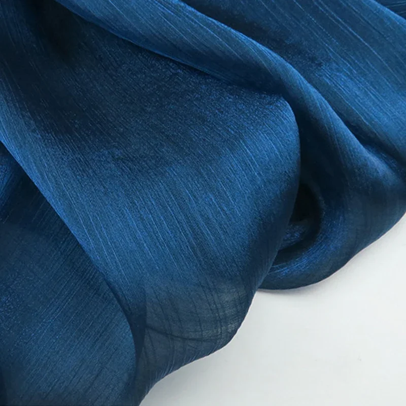 1/5m Bright Silk Wrinkled Fabric Water Ripple Organza Ice Flower Cationic Yarn DIY Gauze Skirt Shirt Hanfu Ancient Style Fabric