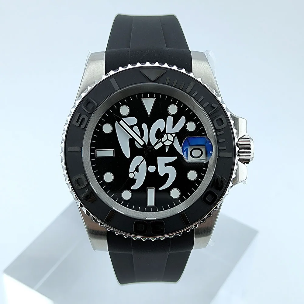 NH35 Automatic Mechanical watch 40mm Black Dial Ceramic Bezel Men's Watch Stainless Steel Watch Sports Waterproof Sapphire