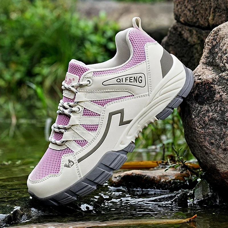 

Outdoor Fashion Breathable Mesh Climbing Shoes Women Non-Slip Wear-Resistant Casual Sneakers Female Soprts Camping Hiking Shoes