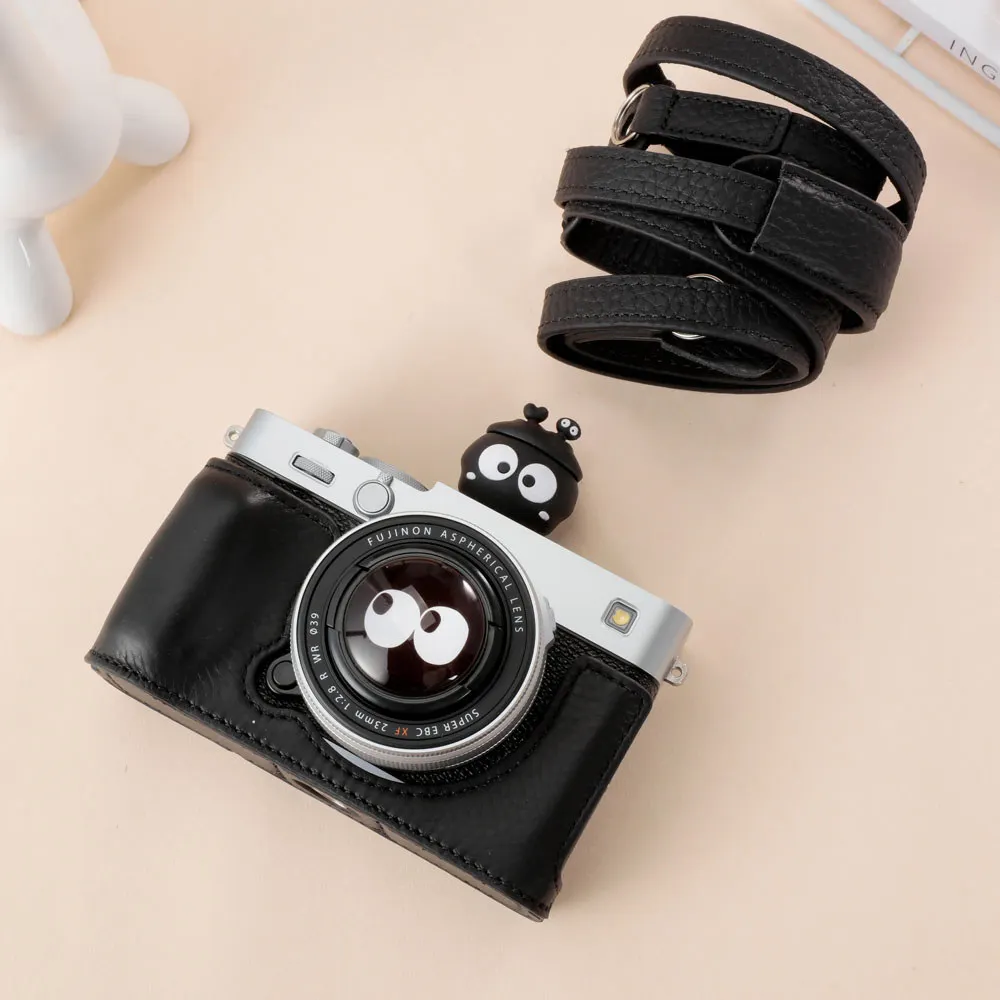 Kameratasche aus echtem Leder, halber Körper, Rindsleder, für FujiFilm XE5