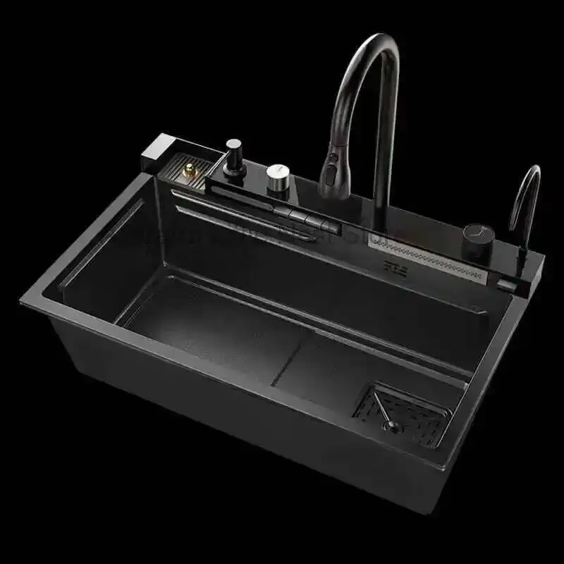 

for Smart Sinks Creative Kitchen Apartments Modern Metal Multi-functional Sinks Luxury Household Kitchen Sinks for Rental Houses