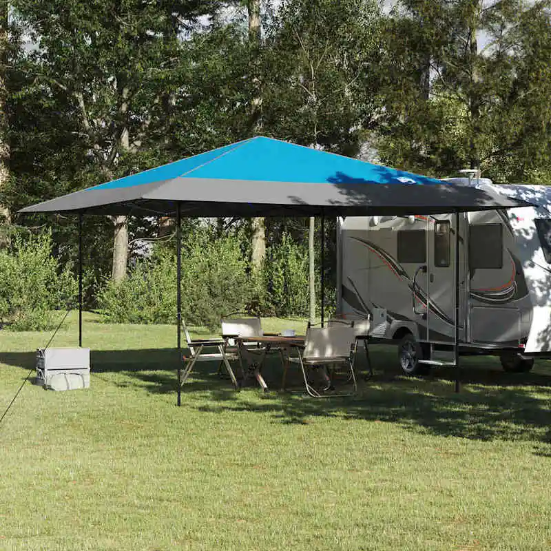 Pop-up-Zelt Blau 395x395 cm, Robustes, leichtes, tragbares Material, schnelle Installation, perfekt für Outdoor-Events