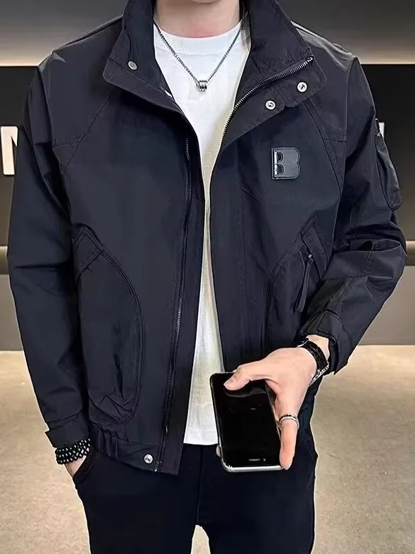 

Мужская повседневная хлопковая одежда с воротником-стойкой Jaet ort Sle Faion, брендовая весенне-осенняя рабочая одежда, верхняя одежда из полиэфирного волокна