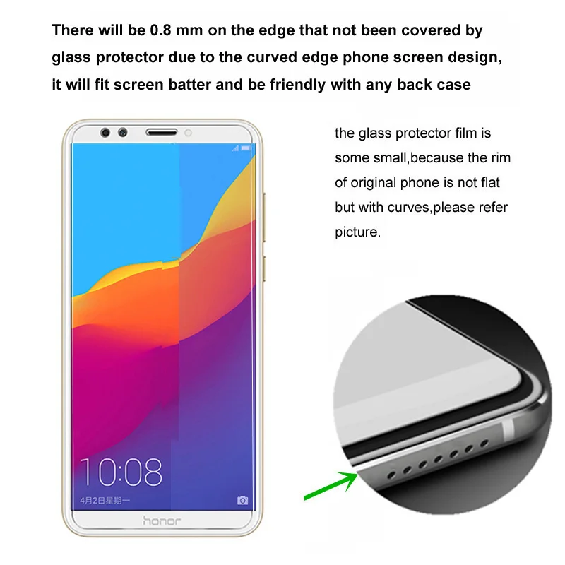 2pcs Tempered Glass for Huawei Honor 7A 7C Pro Russian Version Explosion-proof Protective Film Screen Protector