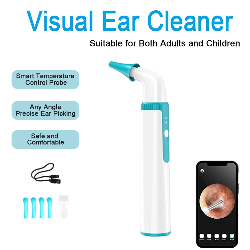 

Визуальный очиститель для ушей, светящаяся ушная ложка, ушная ложка из нержавеющей стали с подсветкой, светящийся очиститель для ушей