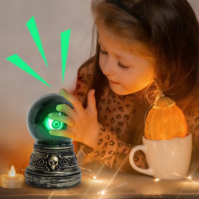 Halloween Crystal Ball Decoration Crystal Ball LED Gothic Decoration Battery Powered Crystal Ball Home Decor Ornaments image 5