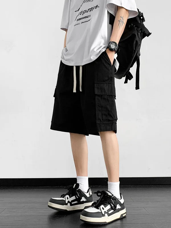 

Мужские летние тонкие свободные шорты-бермуды из американского хлопка, повседневные прямые шорты из чистого хлопка