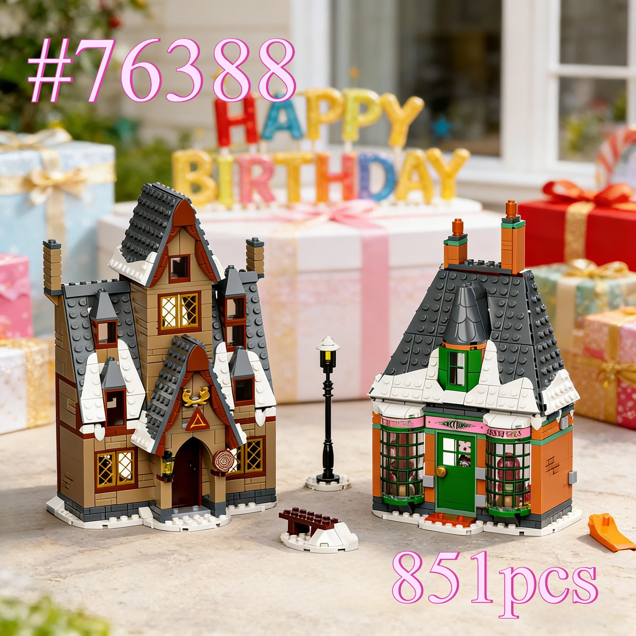 

Набор строительных блоков Magical Magic Village Model 76388, 851 деталь, совместимый с элементами Lego, идеально подходит для подарков на день рождения.