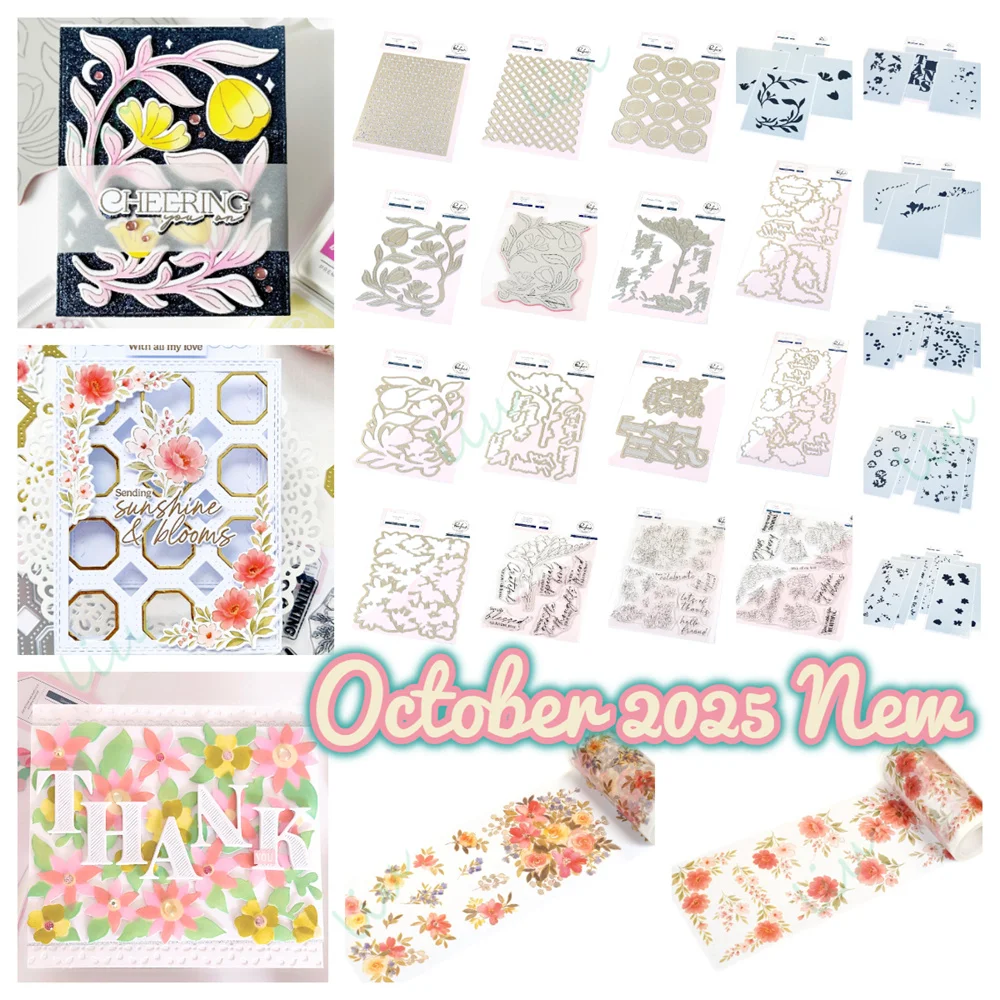 

Flourish & Glow Full Release Bundle Metal Cutting Dies Stamps Stencils Hot Foil DIY Photo Album Washi Handmade 2025 October New