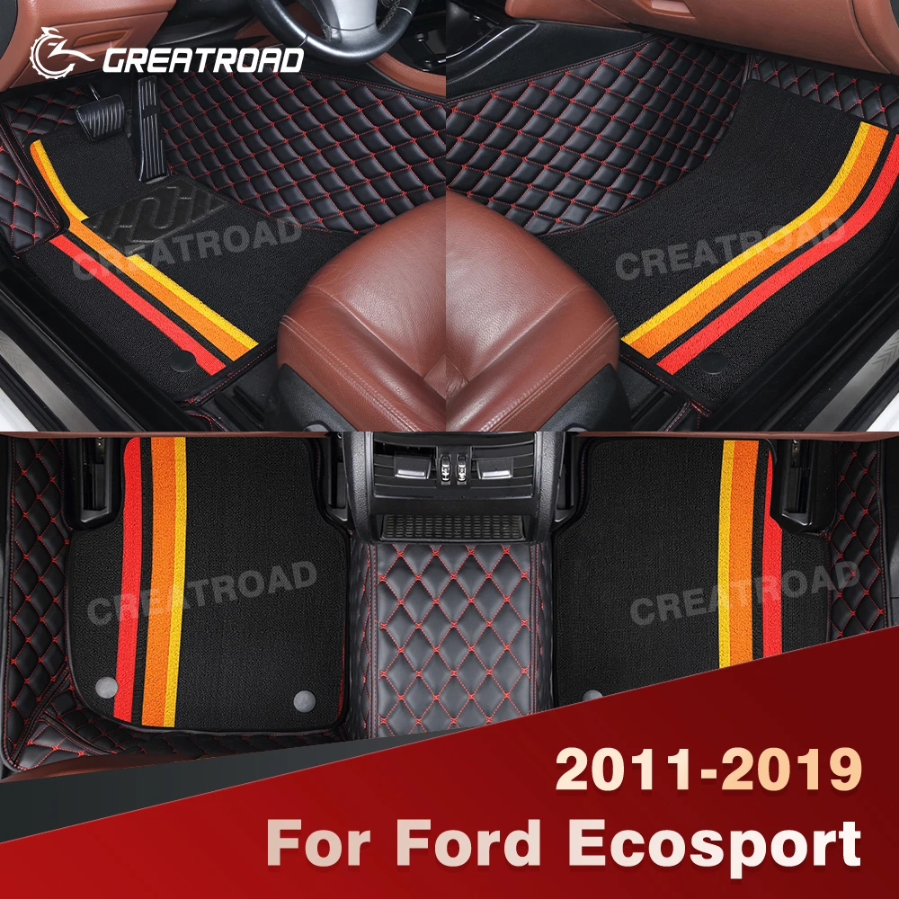 

Для Ford Ecosport 2011-2019 двухслойные автомобильные коврики на заказ, автомобильный ковер, аксессуары для интерьера
