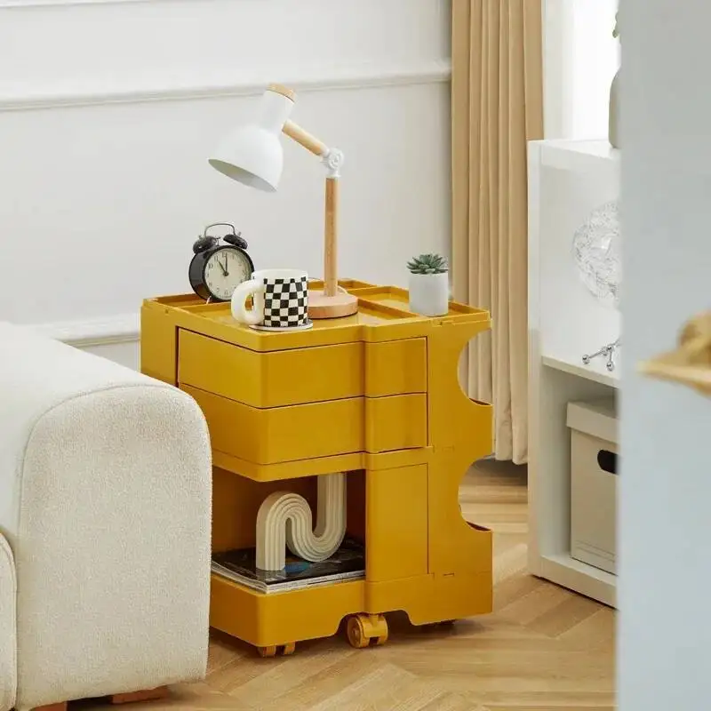 طاولة غرفة نوم أكريليك عصرية للتخزين، منضدة بيضاء ليلية بسيطة، درج فاخر، أثاث غرفة نوم Cajones De Dormitorio