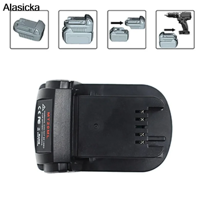 ALASICKA voor Makita 18V Lithiumbatterij Converteren naar Werk voor Milwaukee M18 Lithium-Ion Snoerloos Power Tool Batterij Adapter MT20ML