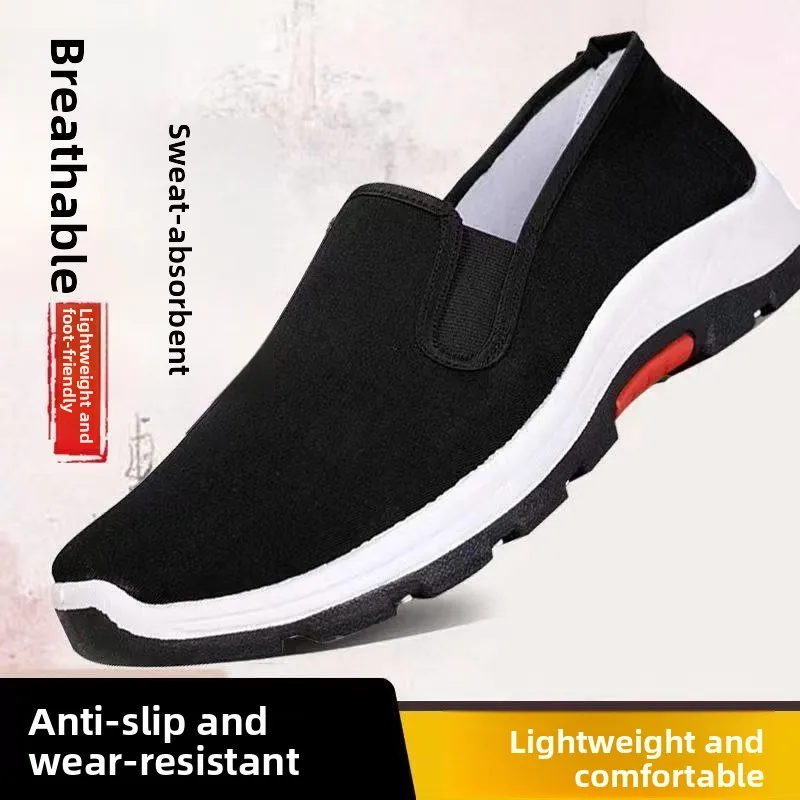 

Old Beijing Canvas Shoes Men's Breathable Mountain Climbing Thick Bottom Slip-On Work Fitness Labor Protection Single Shoes