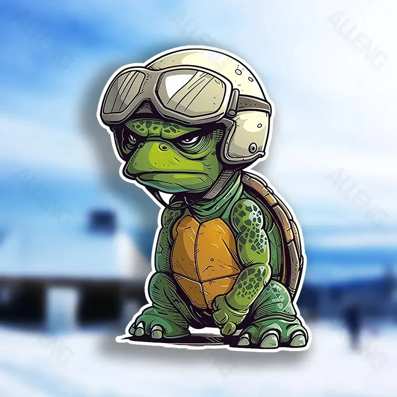 Grumpy Turtle Pilot Stickers Decoration for Living Room, Wall, Bedroom, Toilet and Home Decor Car Decals Self-Adhesive
