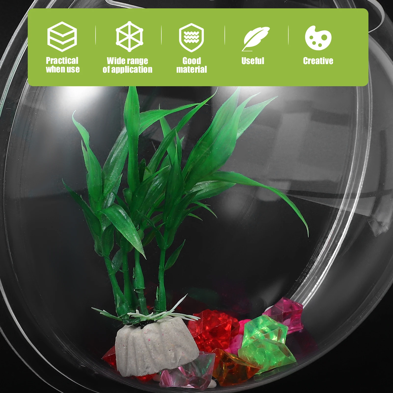 

Wall Mounted Acrylic Fish Bowl Hanging Aquarium .5cm Diameter Transparent Fish Aquarium Home Ornament Space Saving