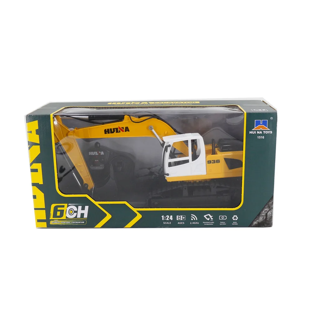 New Product Hn1:24 Six Channel Simulation Excavator Remote Control Electric Engineering Vehicle Children's Electric Toy Fun Gift