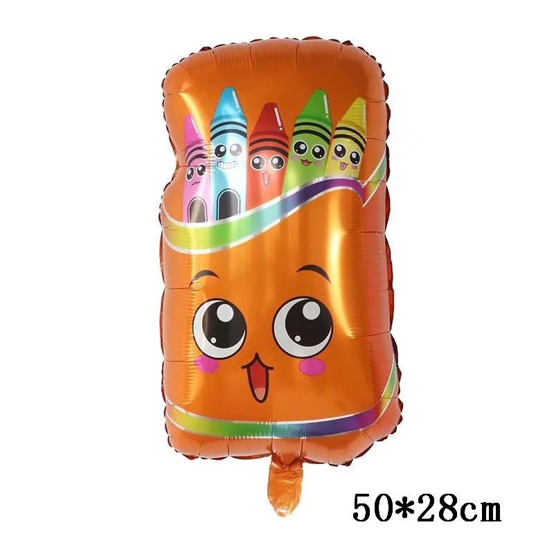 Boy Girl School Kindergarten Decoration New Cartoon Schoolbag Pencil Shape Aluminum Balloon