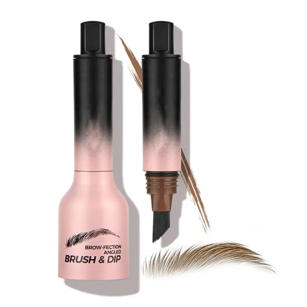 Dip Brow Hair Stroke Spazzola angolata per sopracciglia impermeabile per tratti di capelli di lunga durata Penna per sopracciglia a prova di sbavature Asciugatura rapida