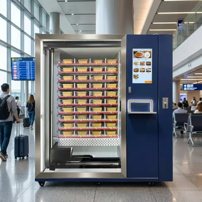 FL 24-hours Commercial Hot Food Breakfast Dinner Lunch Vending Machine -18°C 21.5-inch Touch Screen Fast Food Vending Machine