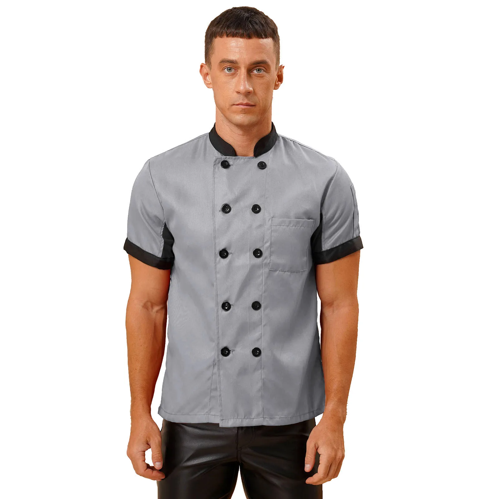 Unisex Chef Coat Kitchen Short/Long Sleeve Chef Jacket for Men and Women Classic Restaurant Hotel Bakery Chef Coat Shirt Tops