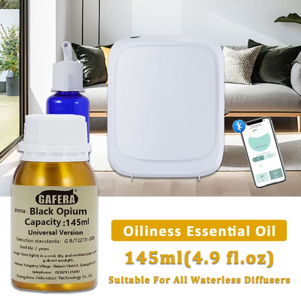 GAFERA 145ml (4.9 fl.oz) Aceites Esenciales con Fragancia de Black Opium/Ice Age/Kempinski, Suplemento para Máquina de Fragancias, Difusor de Aroma
