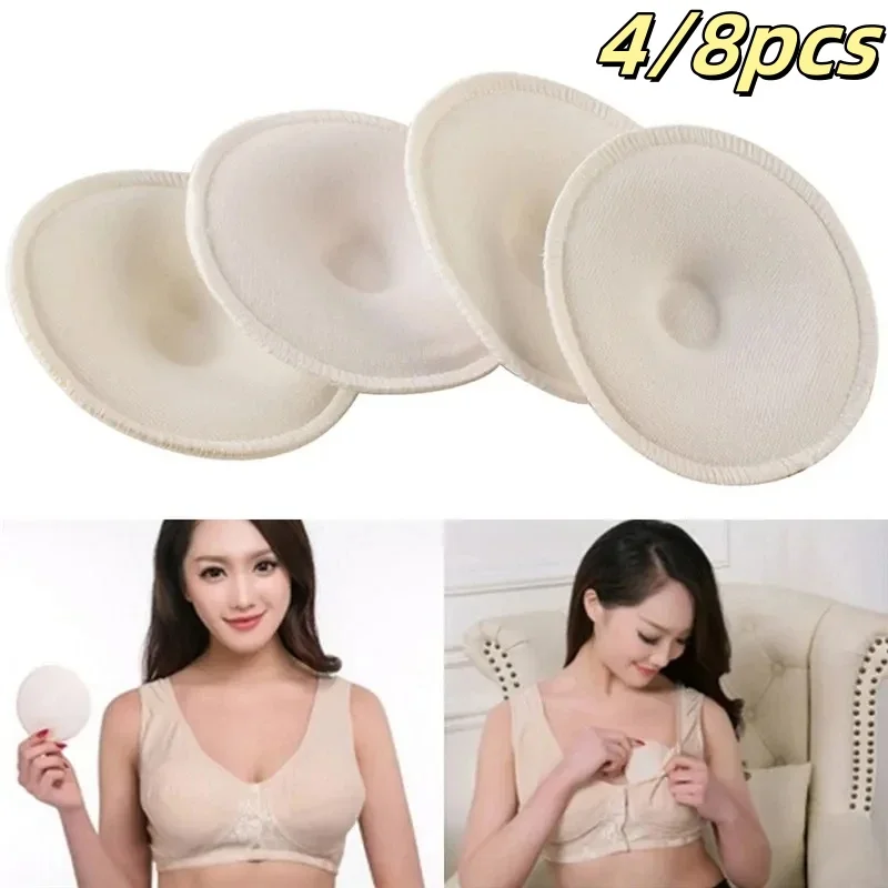 

4/8Pcs New Bamboo Breast Pad Nursing Pads For Mum Washable Waterproof Feeding Pad Bamboo Reusable