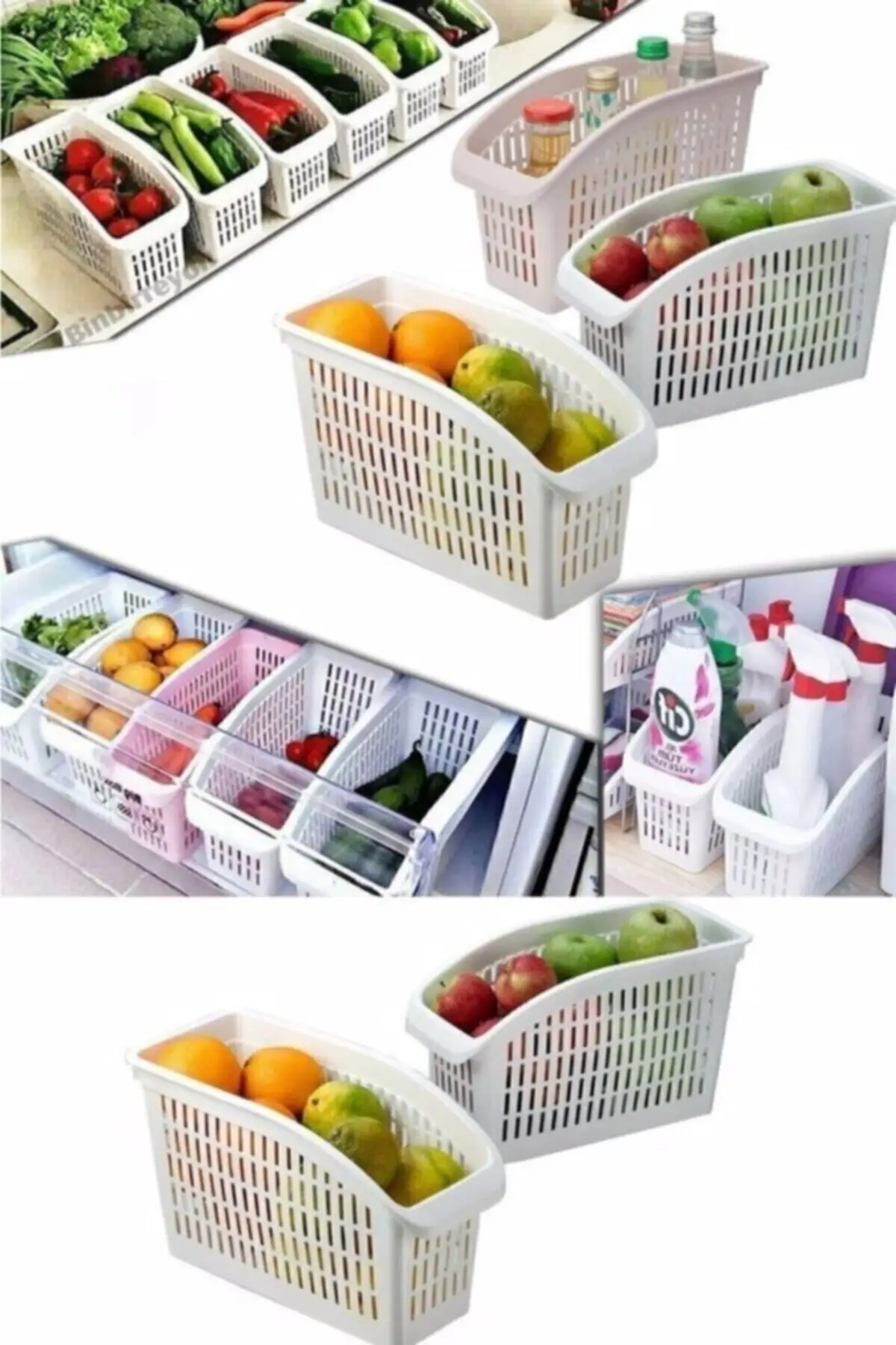 6 Piece Refrigerator Organizer, Cupboard Organizer for Fruit, Food Placement Utilize Unused Spaces