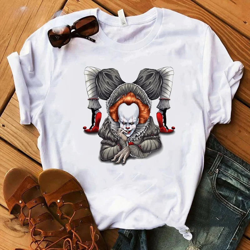 Horror Clown Movie Children T-Shirt New Summer Hot Stephen King Print Cotton Boy Girl Tshirt Pennywise Baby Tops Tee Kid Clothes