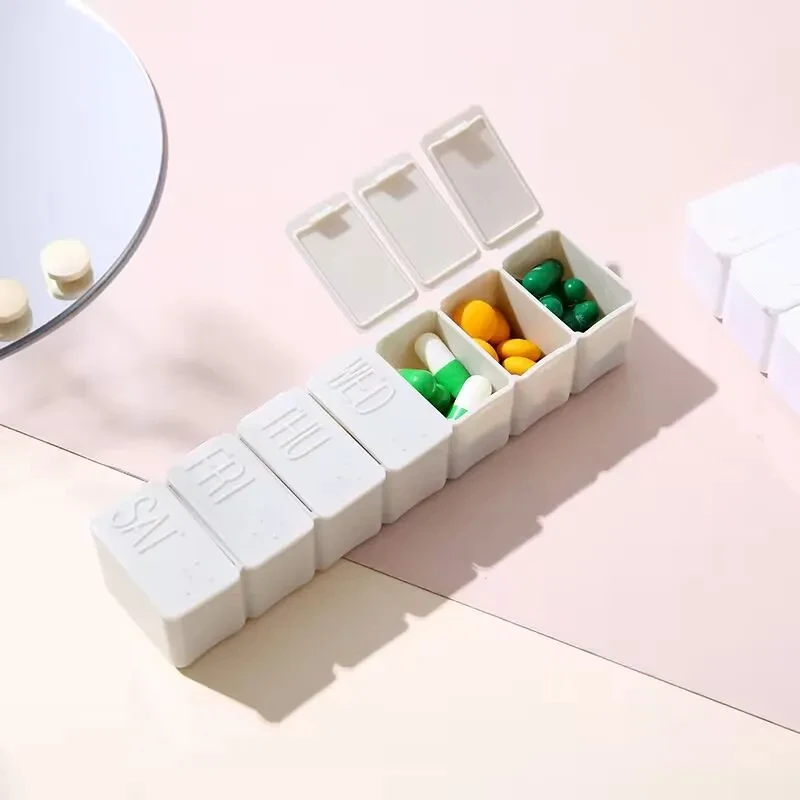 Weekly Pill Box Travel Medicine Storage Pill Case Organizer Drug Container Tablet Dispenser Plastic Independent Lattice