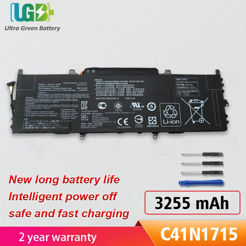 

UGB Новый C41N1715 Аккумулятор для Asus ZenBook 13 UX331FN UX331UA UX331UN U3100FN UX331UA-1A UX331UA-1B U3100UN