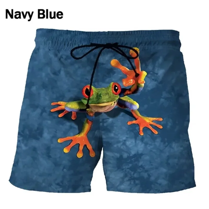 New Funny Animal Graphic Beach Shorts For Men 3d Print Cute Pet Surf Board Beachwear Casual Quick Dry Gym Swim Trunks