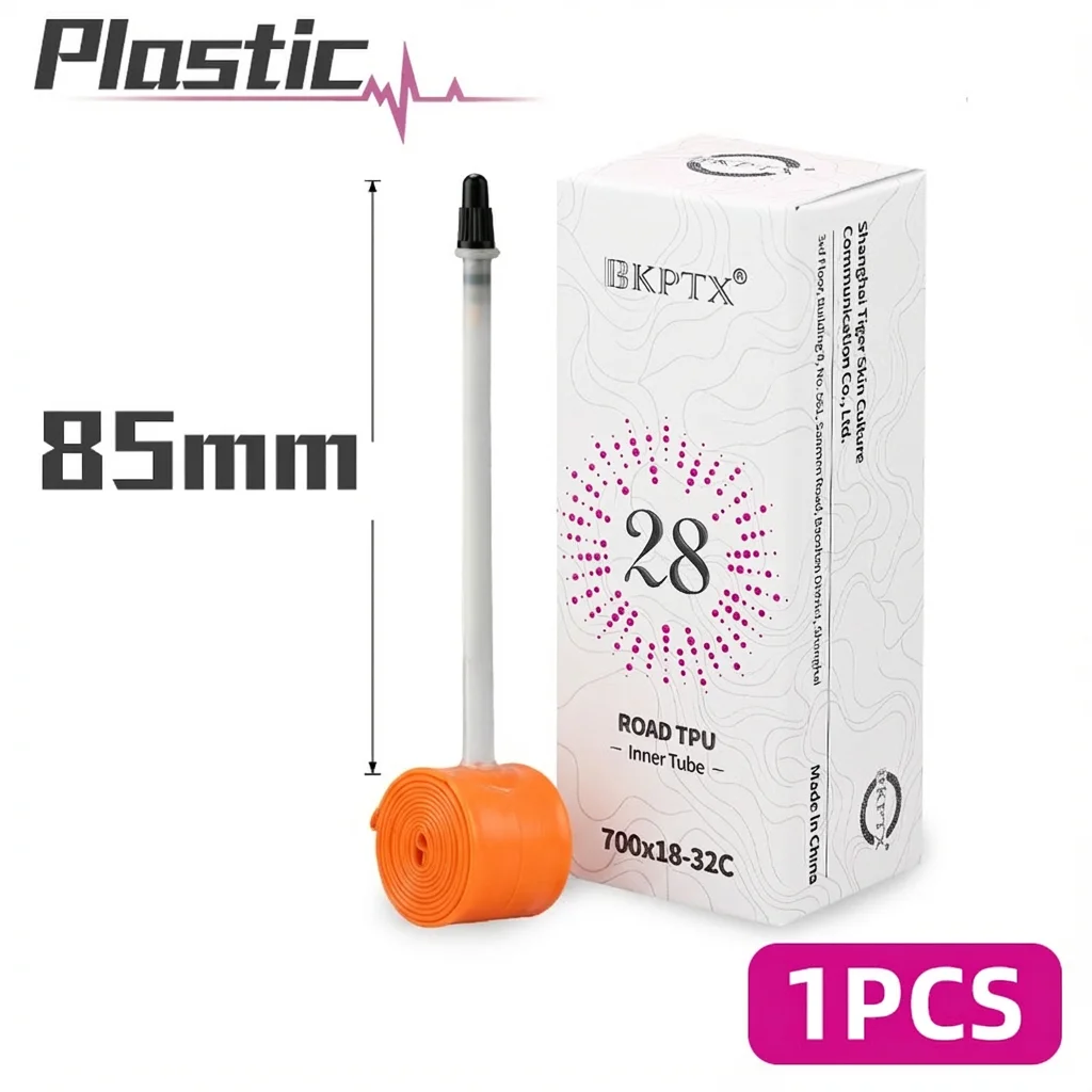 BKPTX 1 Stuks 28g groen oranje Fiets TPU Binnenband 700X18 25 28 32 Racefiets TPU Materiaal Band 65mm Lengte Frans Ventiel