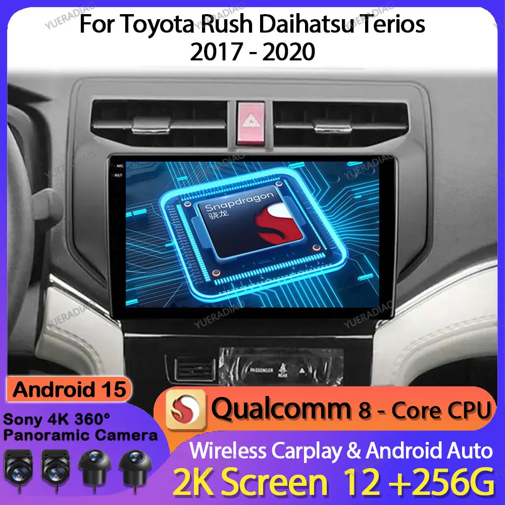 

Android 15 Car Radio For Toyota Rush Daihatsu Terios 2017 2018 2019 2020 QLED GPS NAVI Multimedia Video Player 4G LTE 5G WIFI BT