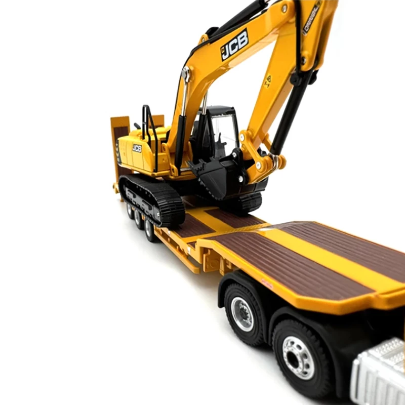 OXFORD Diecast 1:76 Scale Excavator Trailer Alloy Car Model Finished Product Simulation Toy Static Model Display